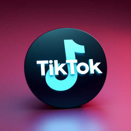 Create a high-resolution 3D render of the TikTok logo with soft lighting, using a Canon EOS R5 camera at f/2.8, ISO 100, 50mm lens, with a shallow depth of field and a gradient background to enhance contrast and visual clarity.