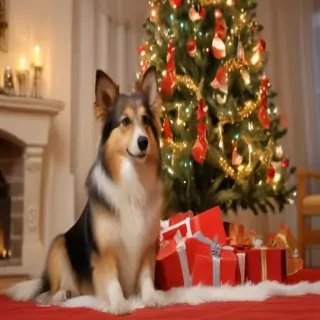 christmas wallpaper dog