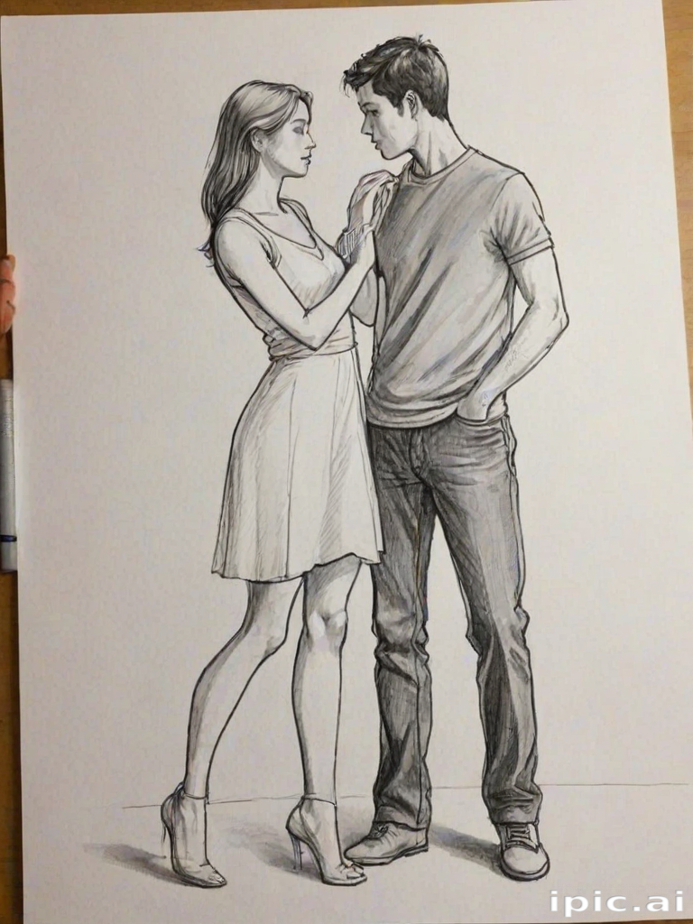 couple drawing poses