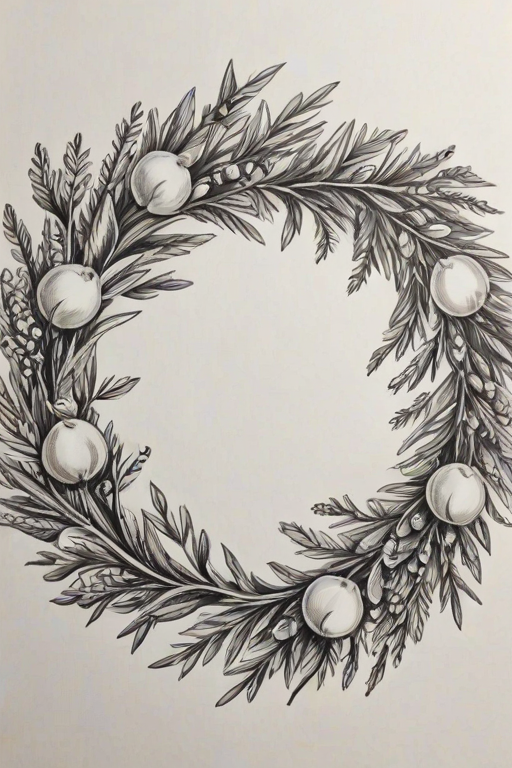 wreath drawing