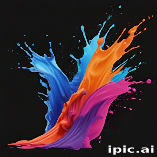 Dynamic Splashes of Colorful Paint Creating a Vibrant Abstract Art Scene
