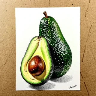 avocado drawing