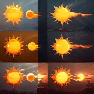 cartoon suns
