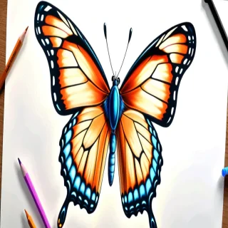 drawing pic of butterfly