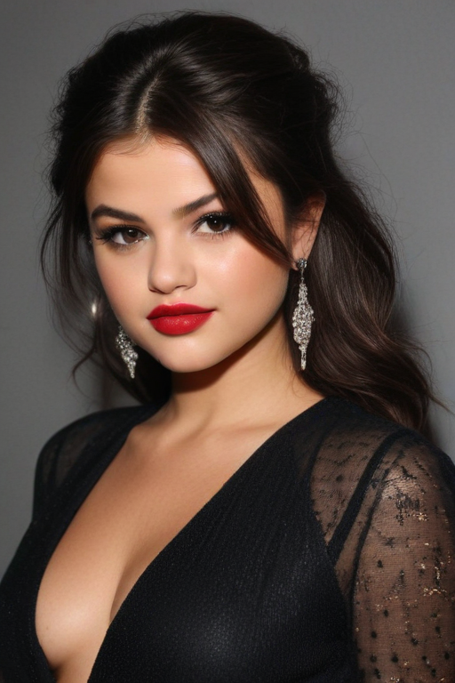 selena gomez red lipstick