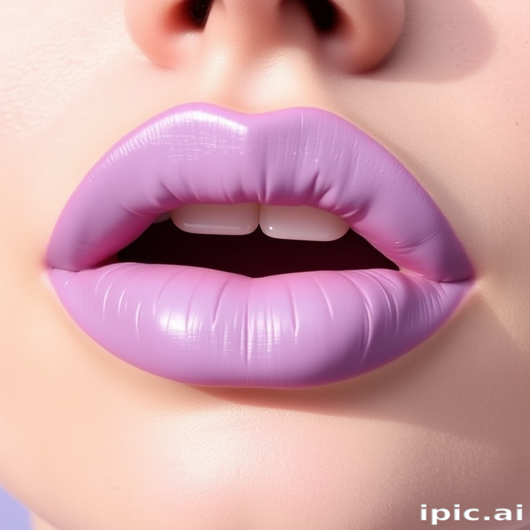 Pastel lavender lips with a velvety matte finish, called "Lilac Dreams," offering a unique, trendy color with a comfortable wear