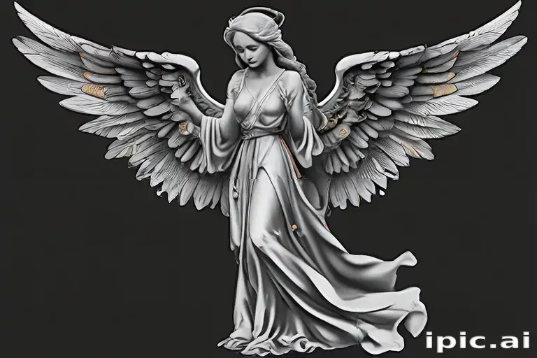 angel clip art black and white