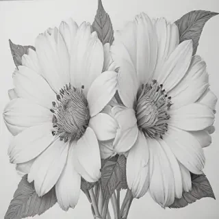 pencil drawings of flowers