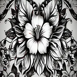 flower png black and white