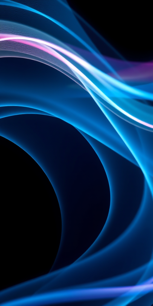 abstract digital wave pattern with smooth curves and gradients, captured using a Canon EOS 5D Mark IV, aperture f/8, shutter speed 1/60s, ISO 100, long exposure style, high resolution and vibrant colors, dark background with glowing light effects