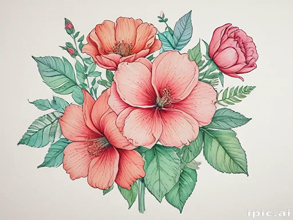 flowers to draw in color