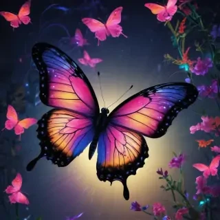 neon butterfly wallpaper