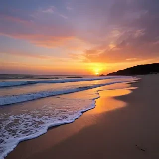 sun set on beach