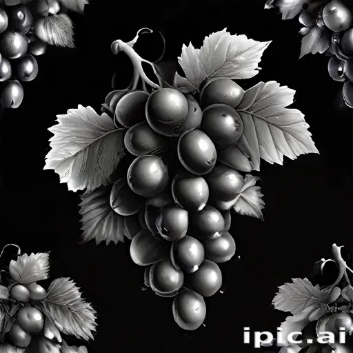 grapes clipart black and white