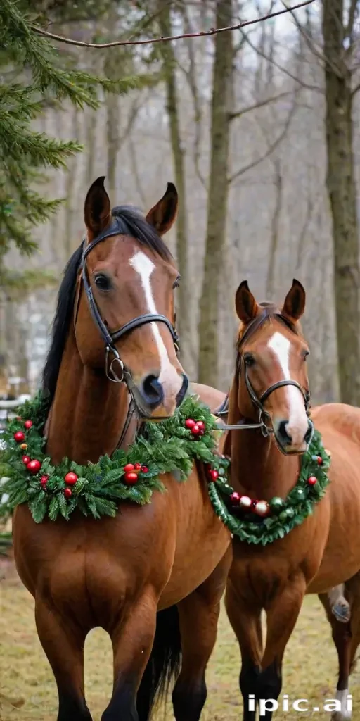 merry christmas images with horses