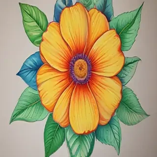 drawings of flowers in color