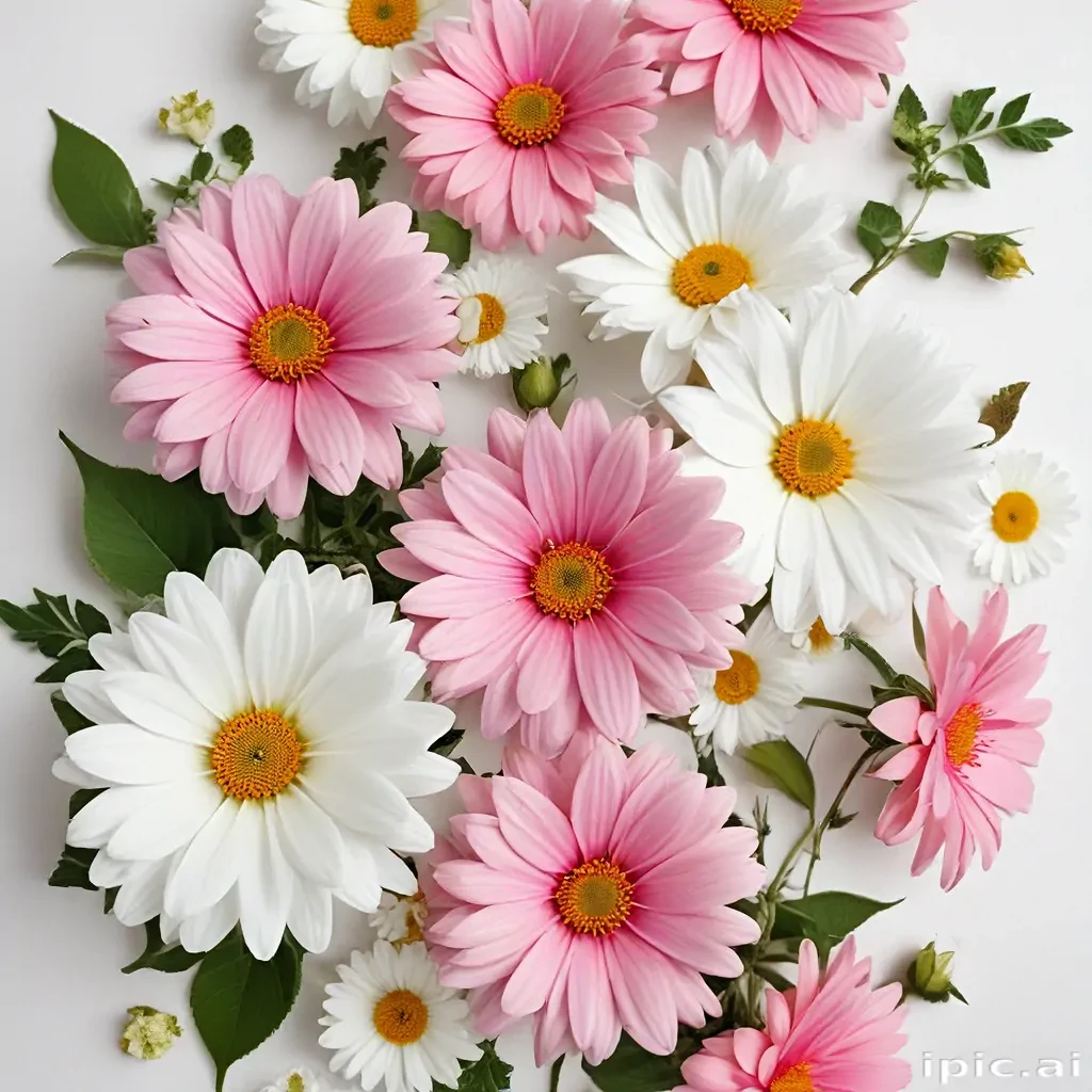 flowers white background