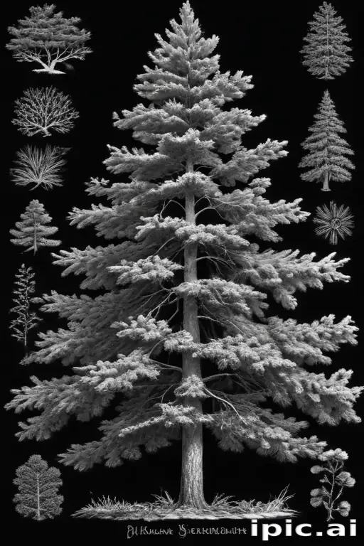 black and white pine tree clipart