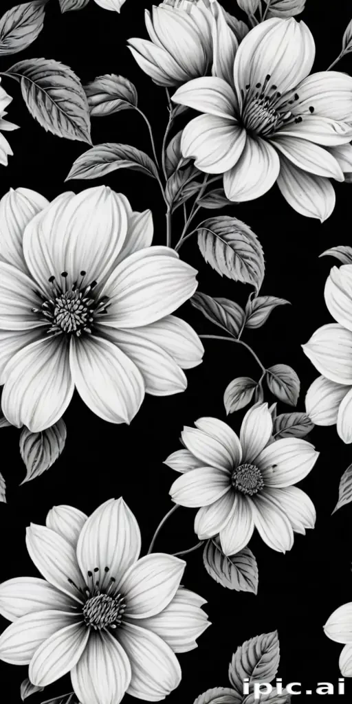 flower png black and white