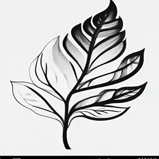 black and white leaf clip art