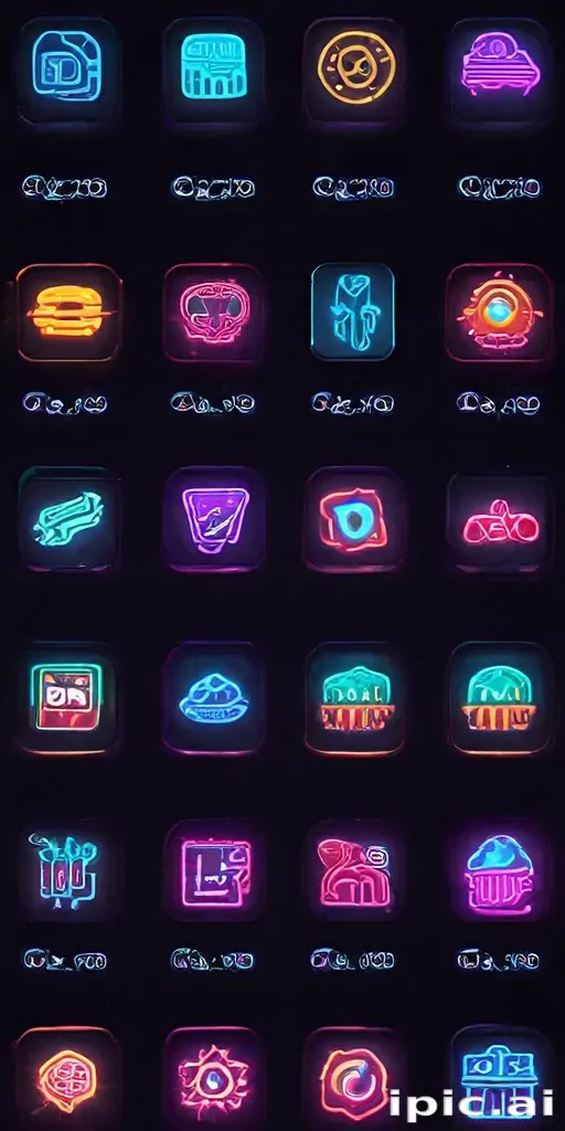 neon app icons