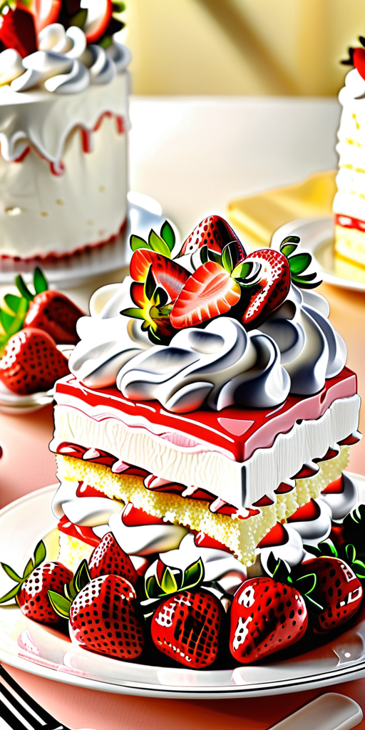 whip cream and strawberry cake
