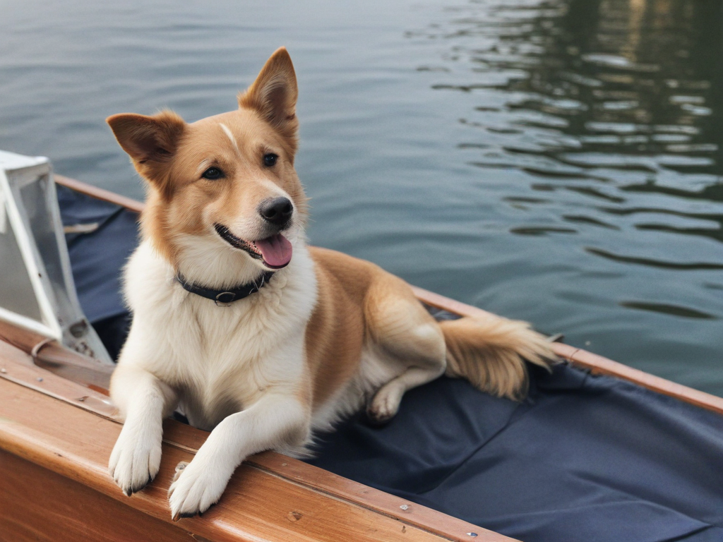 dog on a boat