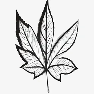 leaf clip art black and white