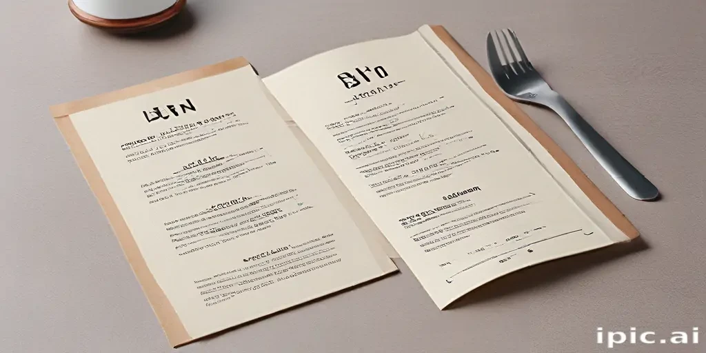 menu mock up