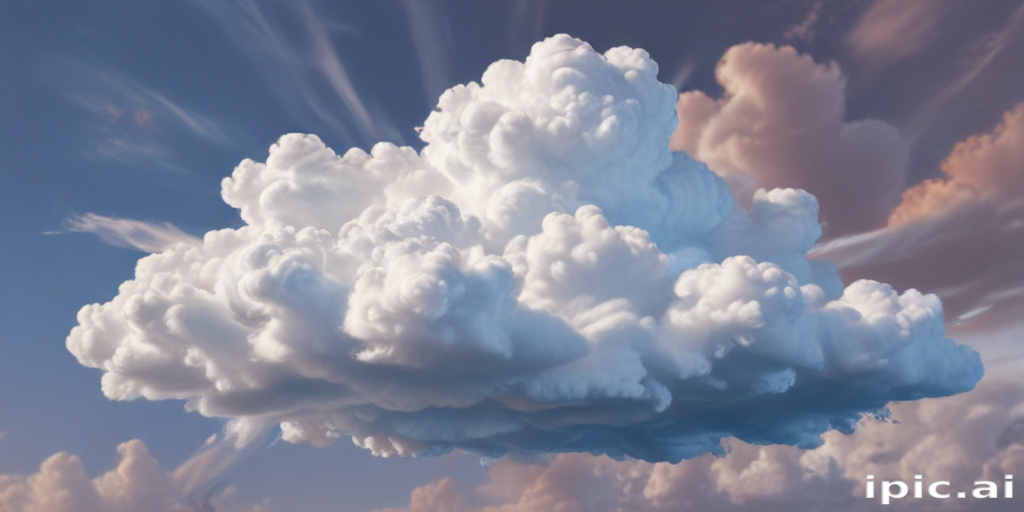 Fluffy White Cloud Floating in a Beautiful Blue Sky Above
