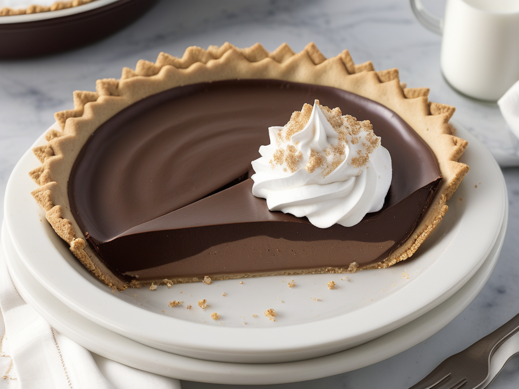 chocolate cream pie with graham cracker crust