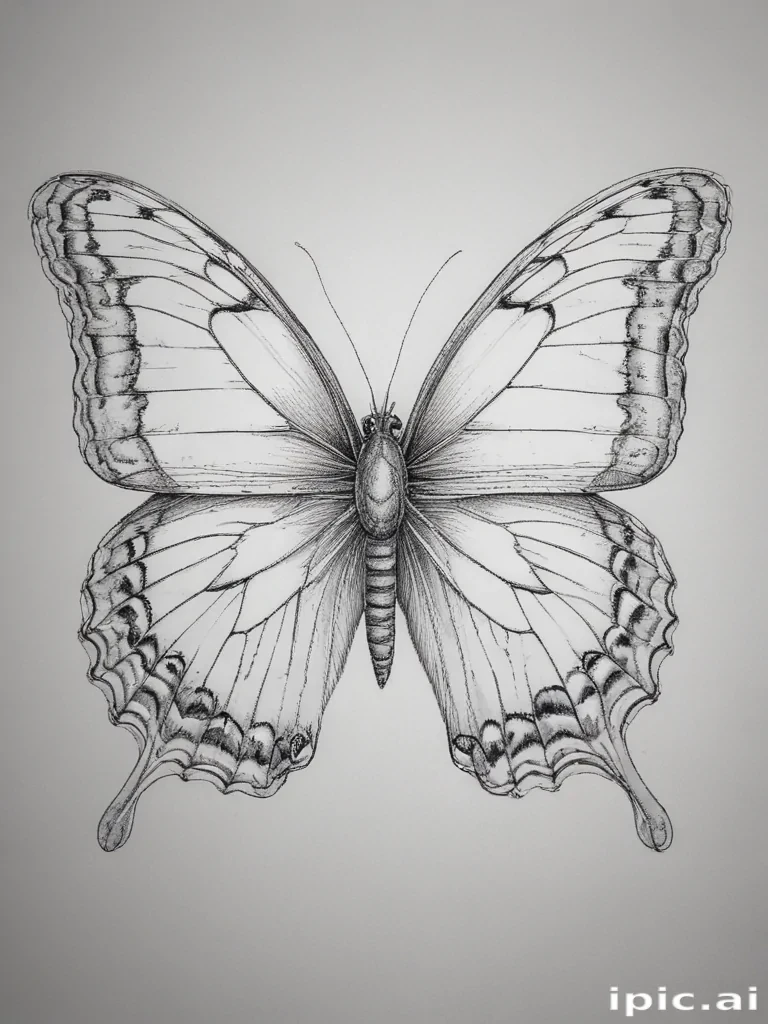 outline drawing of a butterfly