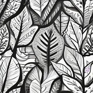 black and white clipart leaf