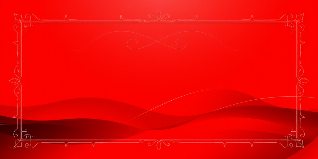 Generate an image of a vibrant abstract design with a gradient of red shades, featuring dynamic lines and a decorative border, captured with a DSLR camera at f/8 aperture, ISO 100, using a 50mm lens in a portrait orientation for enhanced detail and clarity.