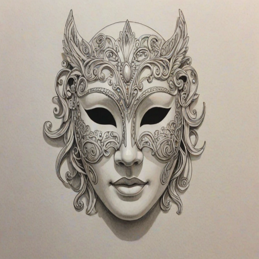 drawing of a mask