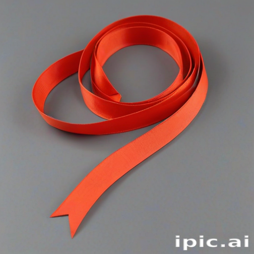 Elegant Red Satin Ribbon Curled in a Beautiful, Graceful Spiral Shape