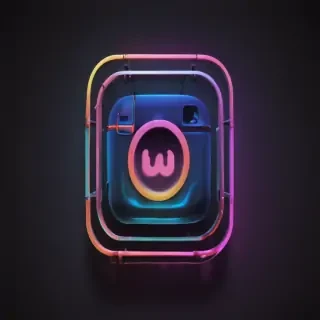neon instagram logo
