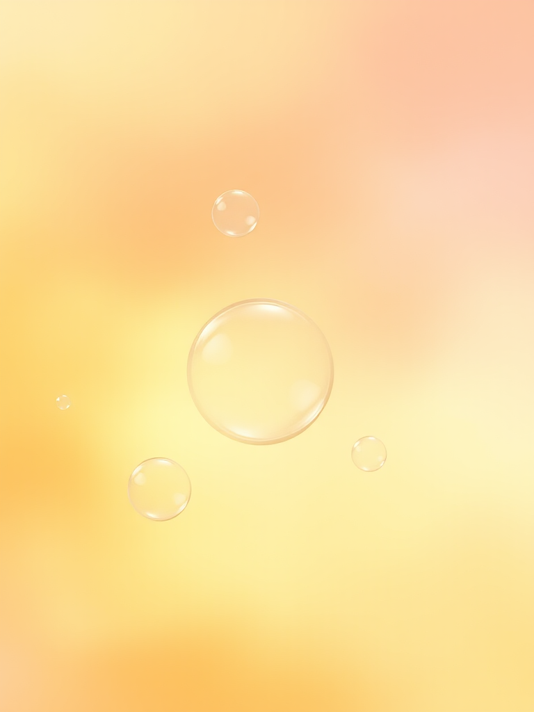 Create a soft-focus abstract background with pastel gradients of orange, yellow, and green, featuring floating translucent bubbles, captured with a DSLR camera at f/2.8, ISO 100, 35mm lens, from a top-down view to enhance depth and clarity.