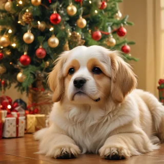 wallpaper christmas dog