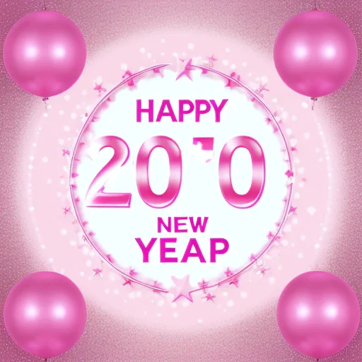 pink happy new year 2024