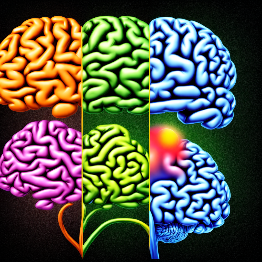 a picture conveying two contrasting views within a brain