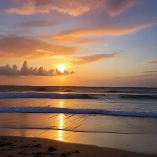 sun set on beach