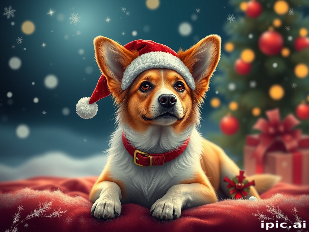 christmas dog wallpaper