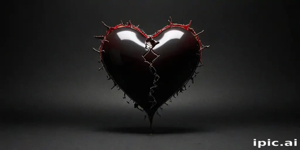 broken heart black background