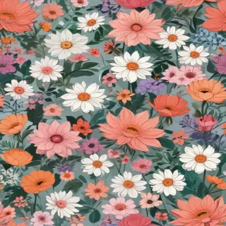 cartoon flowers aesthetic
