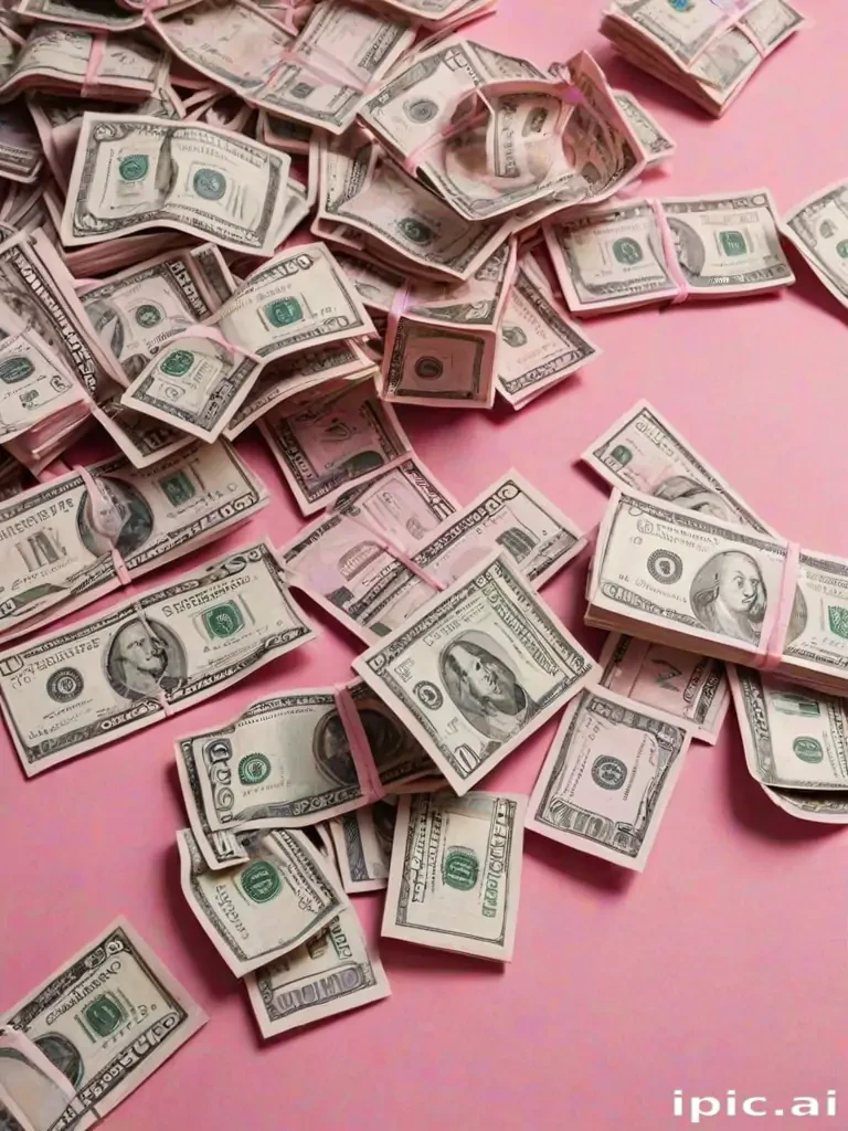 pink money background