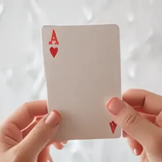 holding card