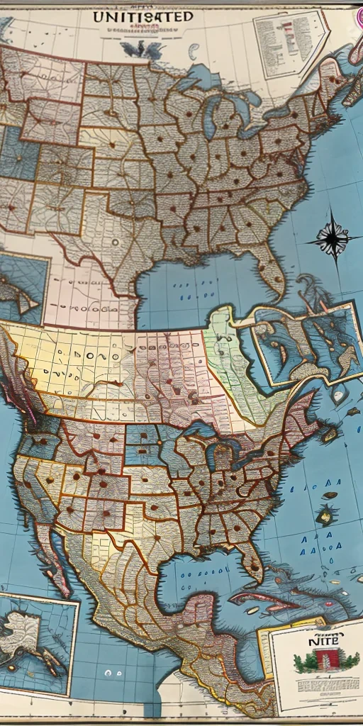 map of united states with states