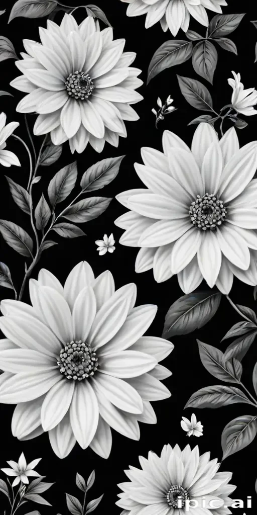 flower png black and white