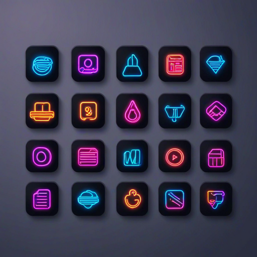 neon app icons